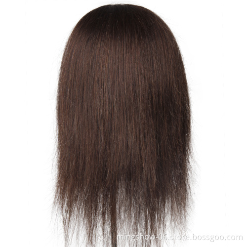 12" Dark brown color with 100% human hair  styling mannequin head salon training head